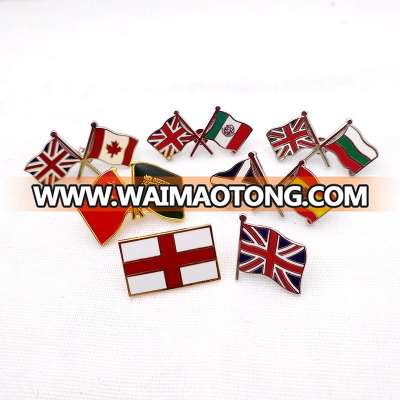 Custom made cross flag pin enamel metal England lapel pin