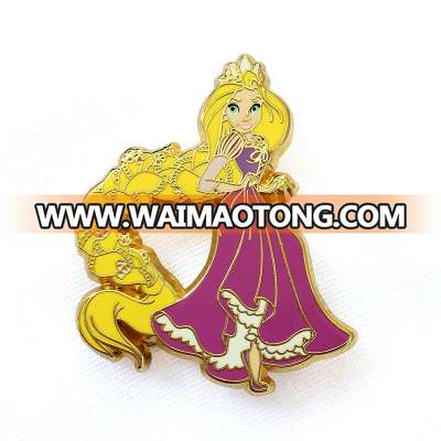 Custom lovely anime princess lapel pin hard enamel pin