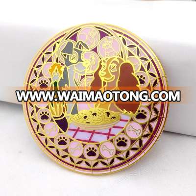 Custom hard /soft enamel with epoxy coat metal magnet lapel pin